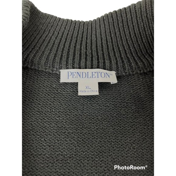 Pendleton Womens Sweater Black Long Sleeve Pockets Full Zip Knitted Mock Neck XL - Picture 3 of 4